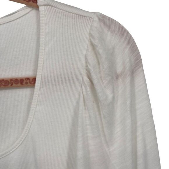 Sanctuary Catch The Sun Tee White 3/4 Puff Sleeves Large NWT - Picture 9 of 12